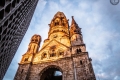 Gedächtniskirche in Berlin im Sonnenuntergang