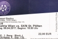 Eintrittskarte FK Austria Wien - SKN St. Pölten